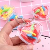 Wholesale of 50-level heart-shaped 3D maze balls with key chains, new 3D maze walking ball handheld children's toys details Picture
